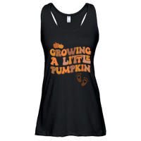 Growing A Little Pumpkin Thanksgiving Pregnancy Announcement Ladies Essential Flowy Tank