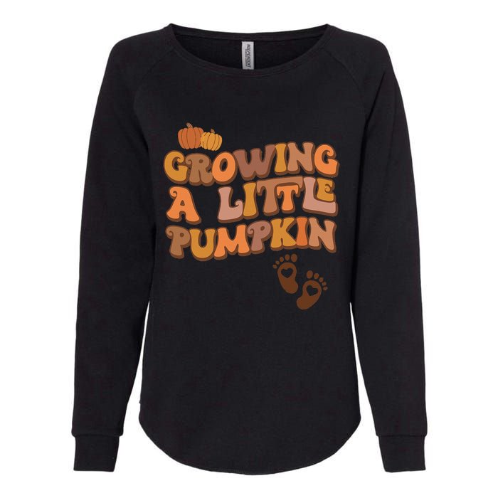 Growing A Little Pumpkin Thanksgiving Pregnancy Announcement Womens California Wash Sweatshirt