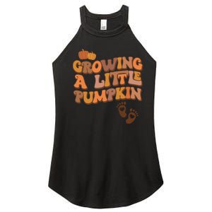 Growing A Little Pumpkin Thanksgiving Pregnancy Announcement Women's Perfect Tri Rocker Tank