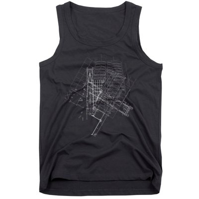 Graphic Abstract Lines Gift Design Idea Architecture Tank Top
