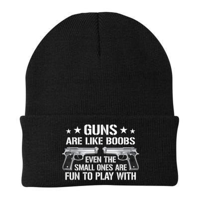 Guns Are Like Boobs Funny Gun Titties Joke Pistol Beanie