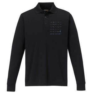 Greek Alphabet Letters Performance Long Sleeve Polo