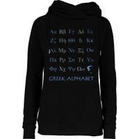 Greek Alphabet Letters Womens Funnel Neck Pullover Hood