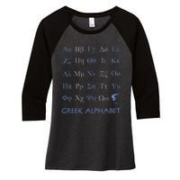 Greek Alphabet Letters Women's Tri-Blend 3/4-Sleeve Raglan Shirt