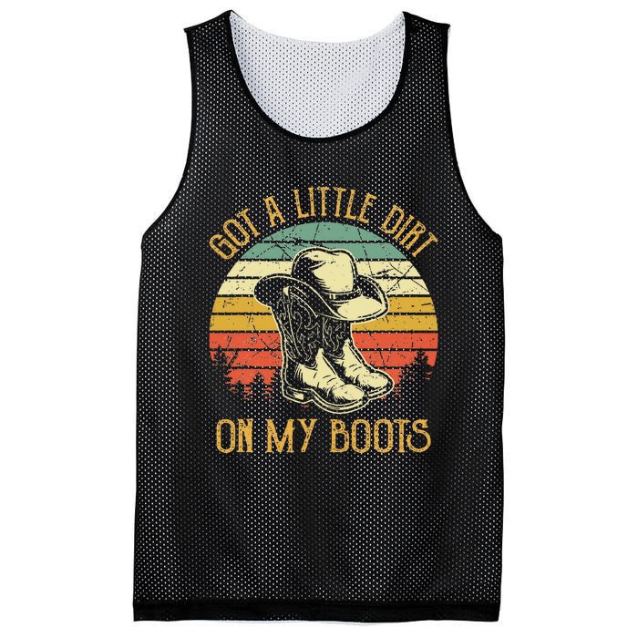 Got A Little Dirt On My Boots Country Music Lover Mesh Reversible Basketball Jersey Tank