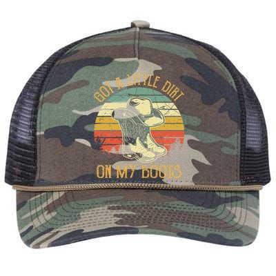 Got A Little Dirt On My Boots Country Music Lover Retro Rope Trucker Hat Cap