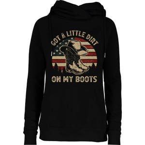 Got A Little Dirt On My Boots Usa Flag Western Country Music Womens Funnel Neck Pullover Hood