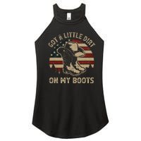 Got A Little Dirt On My Boots Usa Flag Western Country Music Women's Perfect Tri Rocker Tank