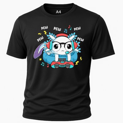 Gamer Axolotl Lover Cute Axolotl Gaming Video Gamer Gifts Cooling Performance Crew T-Shirt