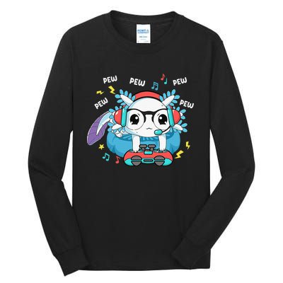 Gamer Axolotl Lover Cute Axolotl Gaming Video Gamer Gifts Tall Long Sleeve T-Shirt