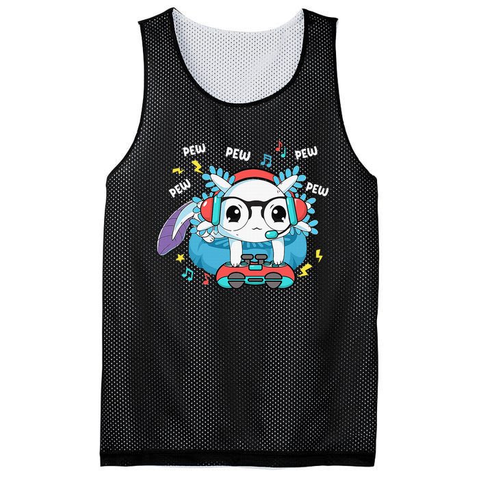 Gamer Axolotl Lover Cute Axolotl Gaming Video Gamer Gifts Mesh Reversible Basketball Jersey Tank