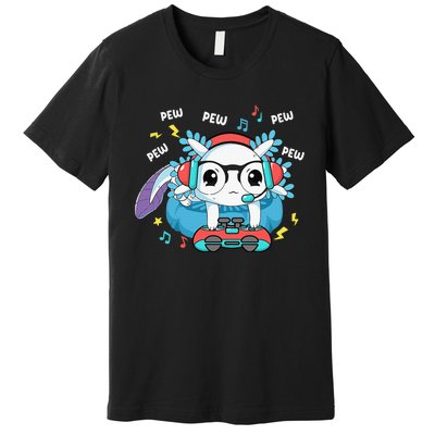 Gamer Axolotl Lover Cute Axolotl Gaming Video Gamer Gifts Premium T-Shirt