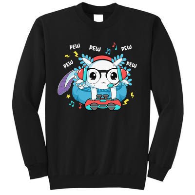 Gamer Axolotl Lover Cute Axolotl Gaming Video Gamer Gifts Tall Sweatshirt