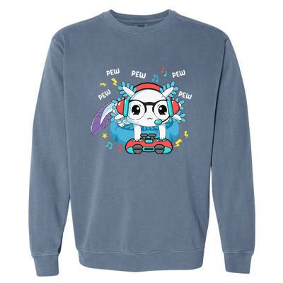 Gamer Axolotl Lover Cute Axolotl Gaming Video Gamer Gifts Garment-Dyed Sweatshirt