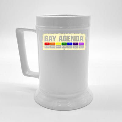 Gay Agenda Lgbtq Pride Month Lgbt Community Rainbow Sayings Meaningful Gift Beer Stein