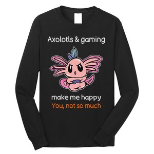 Gamer Axolotl Lover Cute Axolotl Gaming Video Gamer Gift  Long Sleeve Shirt