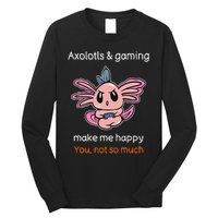 Gamer Axolotl Lover Cute Axolotl Gaming Video Gamer Gift  Long Sleeve Shirt