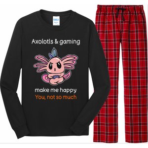 Gamer Axolotl Lover Cute Axolotl Gaming Video Gamer Gift  Long Sleeve Pajama Set