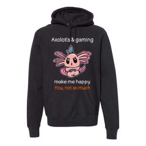 Gamer Axolotl Lover Cute Axolotl Gaming Video Gamer Gift  Premium Hoodie