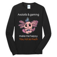 Gamer Axolotl Lover Cute Axolotl Gaming Video Gamer Gift  Tall Long Sleeve T-Shirt