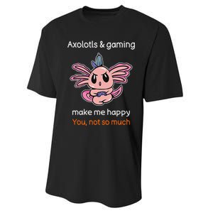 Gamer Axolotl Lover Cute Axolotl Gaming Video Gamer Gift  Performance Sprint T-Shirt