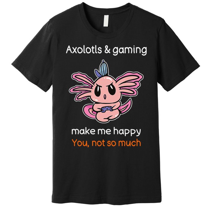 Gamer Axolotl Lover Cute Axolotl Gaming Video Gamer Gift  Premium T-Shirt