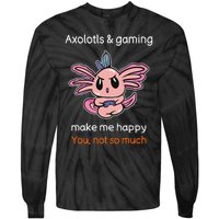 Gamer Axolotl Lover Cute Axolotl Gaming Video Gamer Gift  Tie-Dye Long Sleeve Shirt