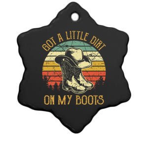 Got A Little Dirt On My Boots Country Music Lover Ceramic Star Ornament