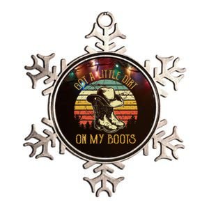 Got A Little Dirt On My Boots Country Music Lover Metallic Star Ornament