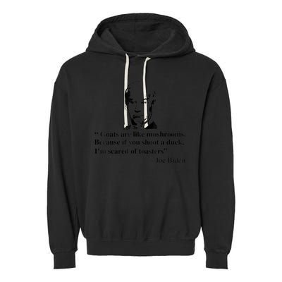 Goats Are Like Mushrooms Funny Joe Biden Quote Garment-Dyed Fleece Hoodie
