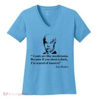 Goats Are Like Mushrooms Funny Joe Biden Quote Women's V-Neck T-Shirt