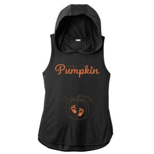 Growing A Little Pumpkin Pregnancy Thanksgiving Ladies PosiCharge Tri-Blend Wicking Draft Hoodie Tank