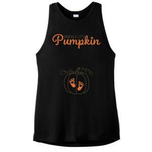 Growing A Little Pumpkin Pregnancy Thanksgiving Ladies PosiCharge Tri-Blend Wicking Tank