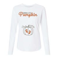 Growing A Little Pumpkin Pregnancy Thanksgiving Womens Cotton Relaxed Long Sleeve T-Shirt