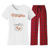 Growing A Little Pumpkin Pregnancy Thanksgiving Women's Flannel Pajama Set