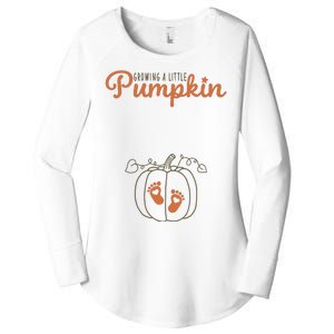 Growing A Little Pumpkin Pregnancy Thanksgiving Women's Perfect Tri Tunic Long Sleeve Shirt