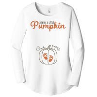 Growing A Little Pumpkin Pregnancy Thanksgiving Women's Perfect Tri Tunic Long Sleeve Shirt