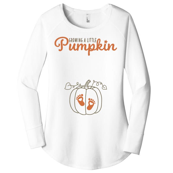 Growing A Little Pumpkin Pregnancy Thanksgiving Women's Perfect Tri Tunic Long Sleeve Shirt