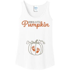 Growing A Little Pumpkin Pregnancy Thanksgiving Ladies Essential Tank