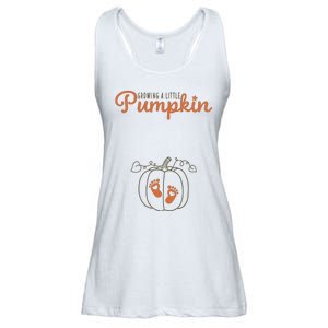 Growing A Little Pumpkin Pregnancy Thanksgiving Ladies Essential Flowy Tank