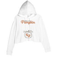 Growing A Little Pumpkin Pregnancy Thanksgiving Crop Fleece Hoodie