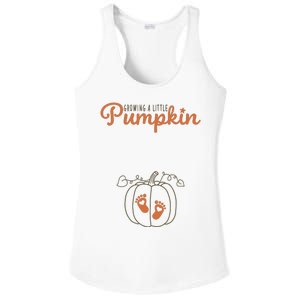 Growing A Little Pumpkin Pregnancy Thanksgiving Ladies PosiCharge Competitor Racerback Tank