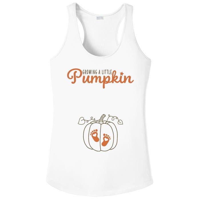 Growing A Little Pumpkin Pregnancy Thanksgiving Ladies PosiCharge Competitor Racerback Tank