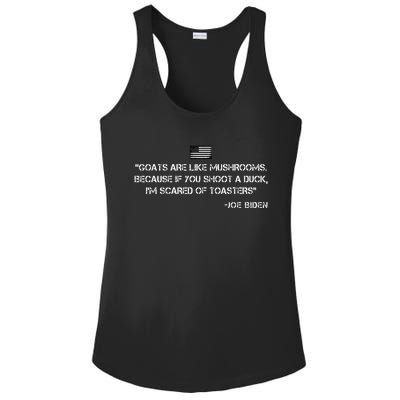 Goats Are Like Mushrooms Funny Joe Biden Ladies PosiCharge Competitor Racerback Tank