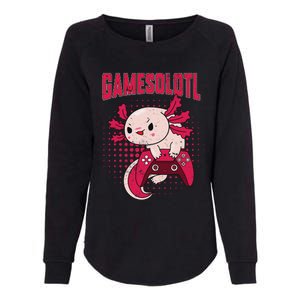 Gamer Axolotl Lover Cute Axolotl Gaming Retro Video Gamer  Womens California Wash Sweatshirt