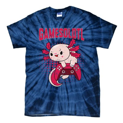 Gamer Axolotl Lover Cute Axolotl Gaming Retro Video Gamer  Tie-Dye T-Shirt