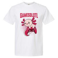 Gamer Axolotl Lover Cute Axolotl Gaming Retro Video Gamer  Garment-Dyed Heavyweight T-Shirt