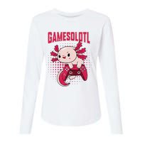 Gamer Axolotl Lover Cute Axolotl Gaming Retro Video Gamer  Womens Cotton Relaxed Long Sleeve T-Shirt