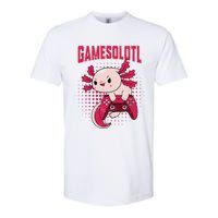 Gamer Axolotl Lover Cute Axolotl Gaming Retro Video Gamer  Softstyle CVC T-Shirt