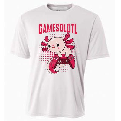 Gamer Axolotl Lover Cute Axolotl Gaming Retro Video Gamer  Cooling Performance Crew T-Shirt